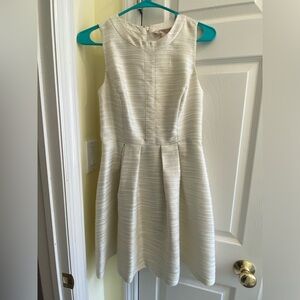 classy ivory dress with gold thread details